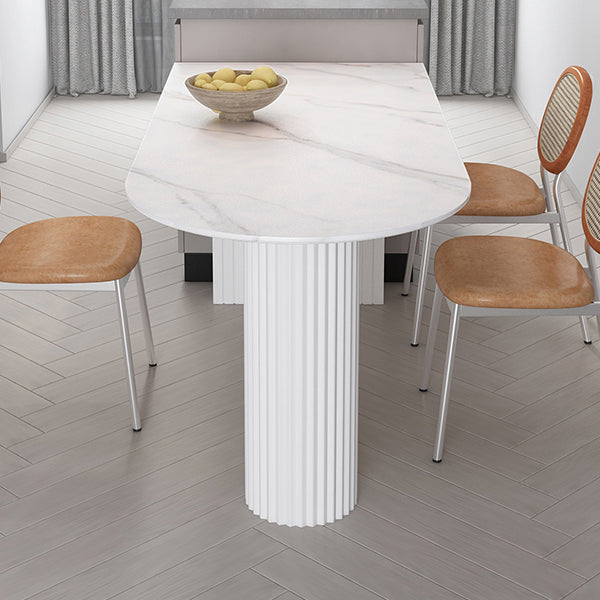Dining Room Kitchen Table Modern Oval Solid Wood Double Pedestal Table