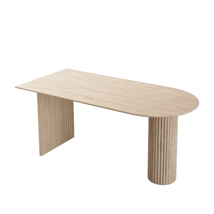 Dining Room Kitchen Table Modern Oval Solid Wood Double Pedestal Table