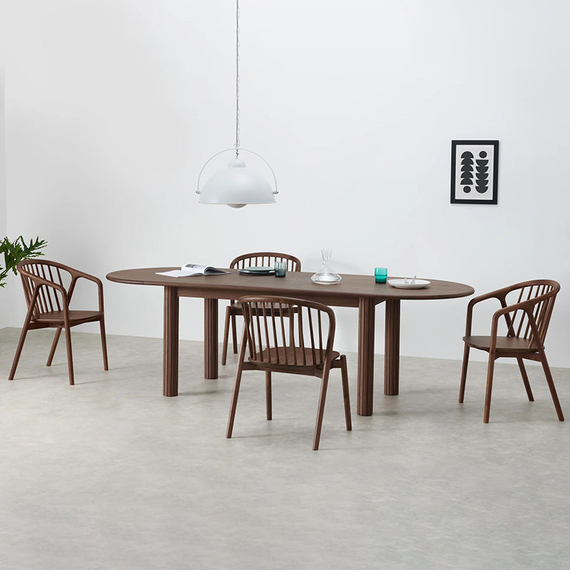 Modern Style Dining Oval Table Dining Wooden Table for Restaurant with Wood Legs