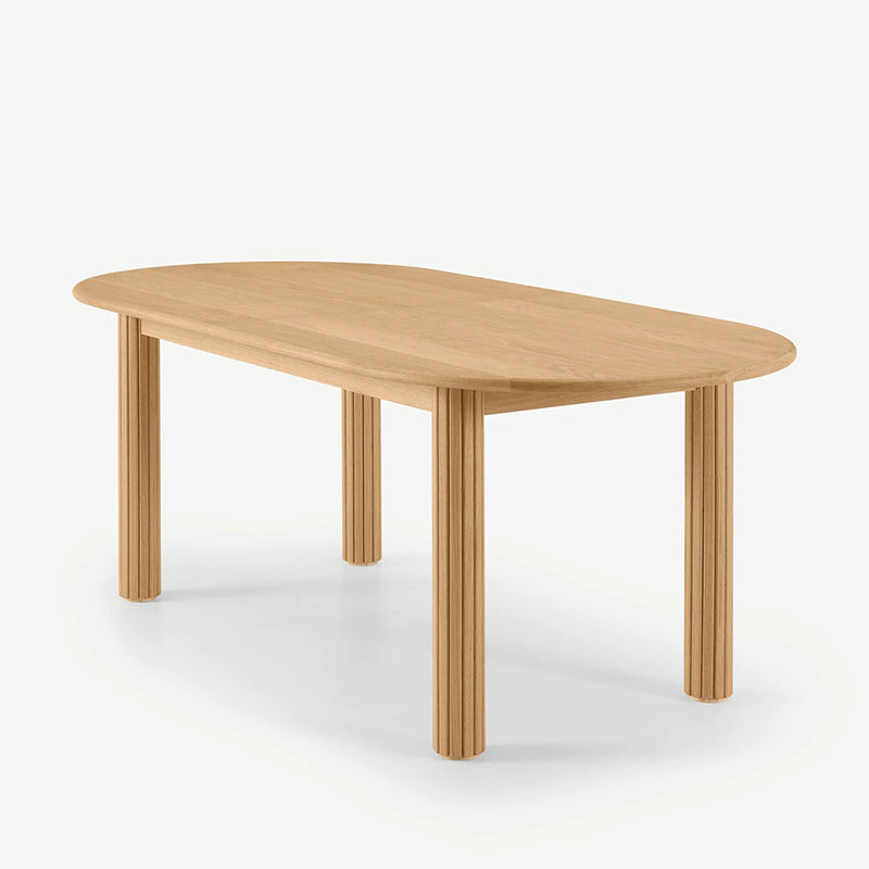 Modern Style Dining Oval Table Dining Wooden Table for Restaurant with Wood Legs