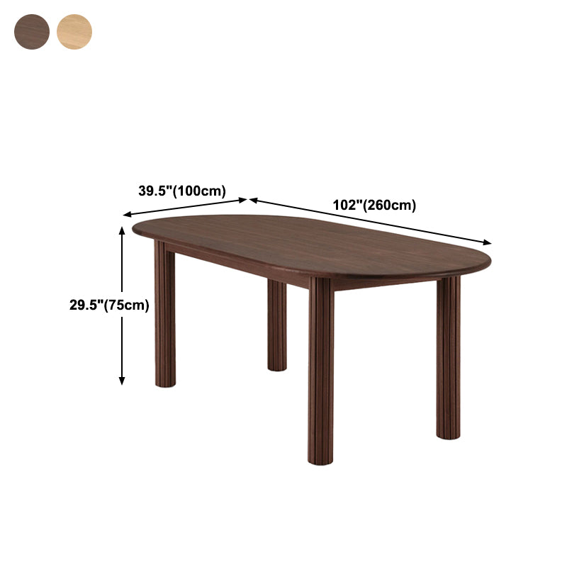 Modern Style Dining Oval Table Dining Wooden Table for Restaurant with Wood Legs