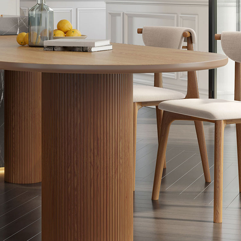 Contemporary Dining Oval Table Dining Wooden Table for Restaurant with Wood Legs