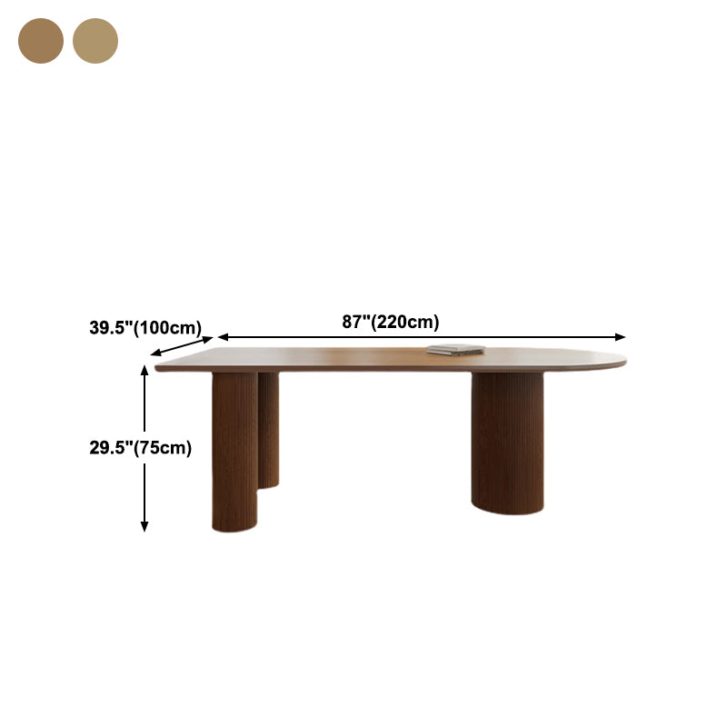Contemporary Dining Oval Table Dining Wooden Table for Restaurant with Wood Legs