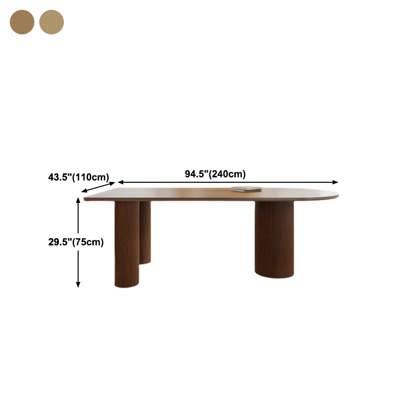 Contemporary Dining Oval Table Dining Wooden Table for Restaurant with Wood Legs