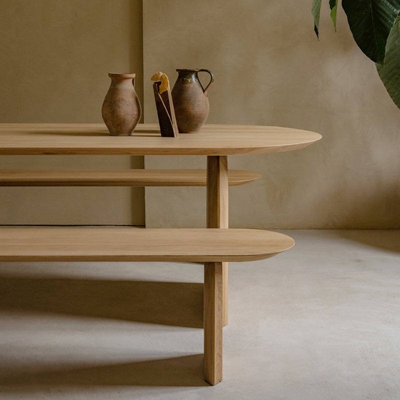 Modern Solid Wood Table for Restaurant Oval Table with Double Pedestal