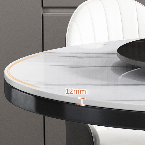 Modern Rubberwood Home Table Round Pedestal Convertible Dining Table