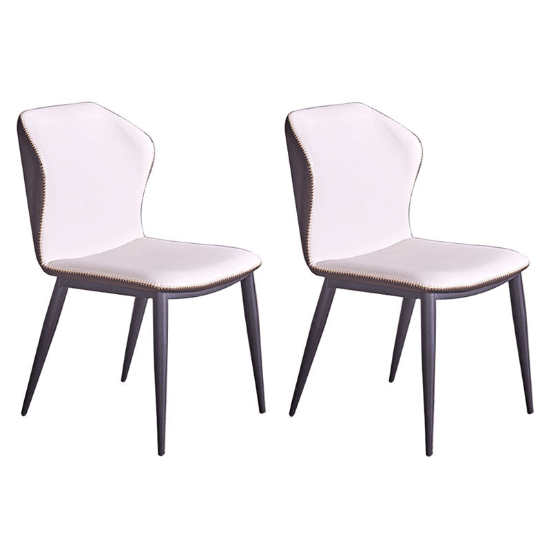 Industrial Design Armless Wingback Side Chair Faux Leather Side Chair