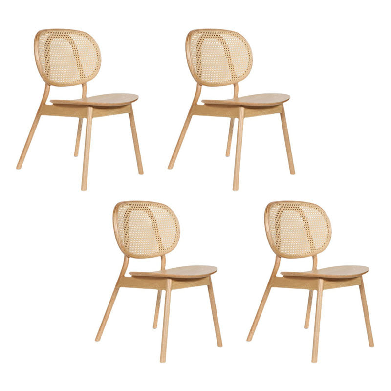 Contemporary Style Wood Dining Chair Armless Side Chairs for Restaurant