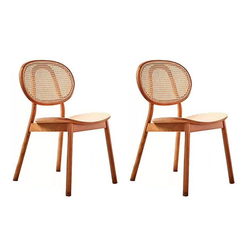 Contemporary Style Wood Dining Chair Armless Side Chairs for Restaurant