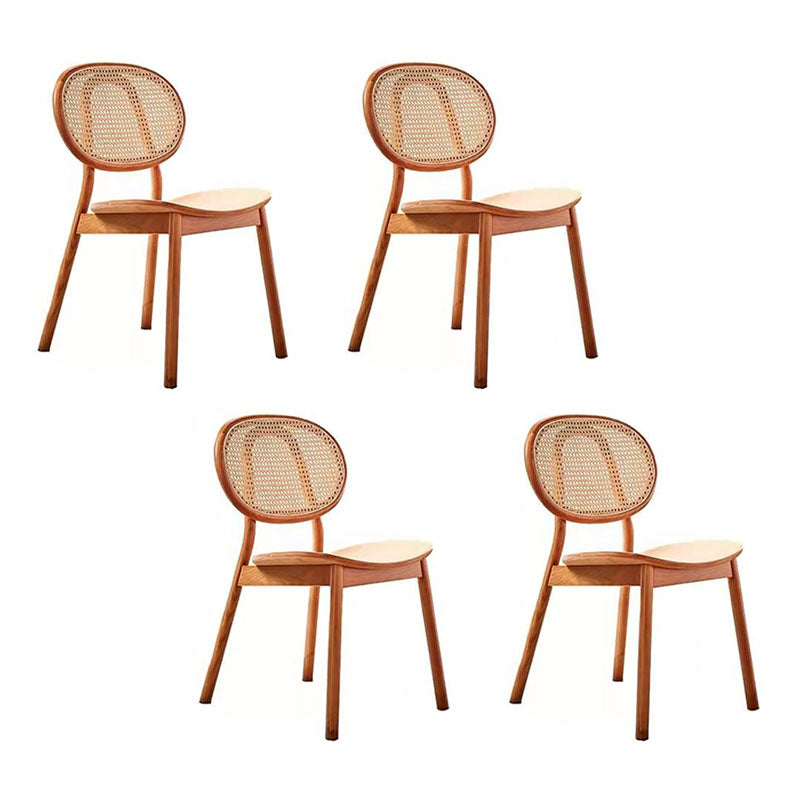 Contemporary Style Wood Dining Chair Armless Side Chairs for Restaurant