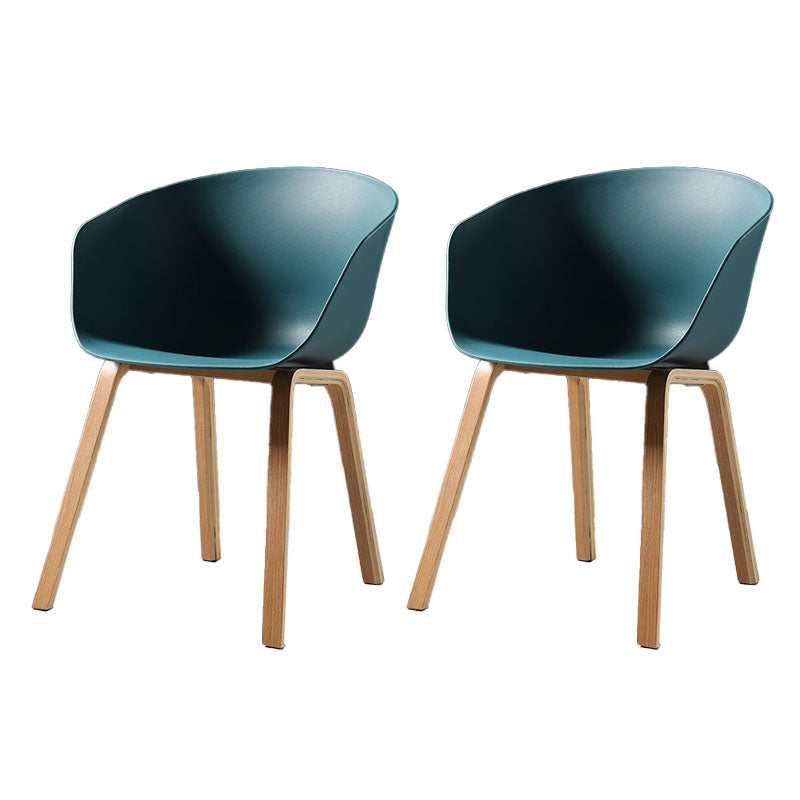 Contemporary Style Dining Chair Arm Side Chairs with Wooden Legs
