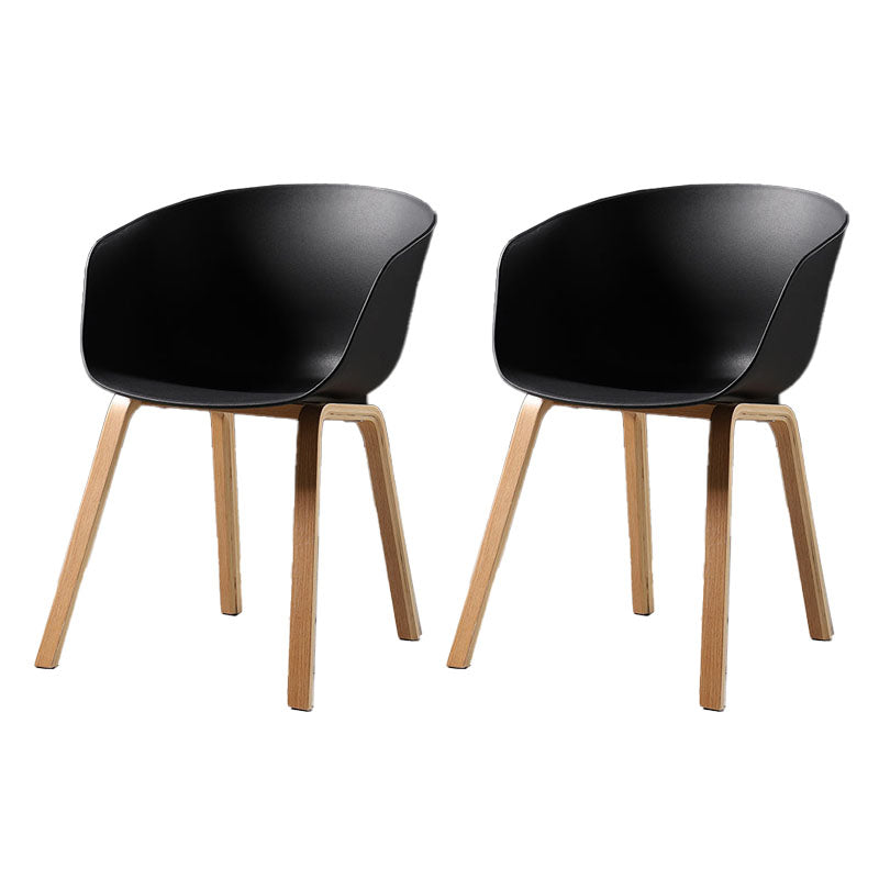 Contemporary Style Dining Chair Arm Side Chairs with Wooden Legs