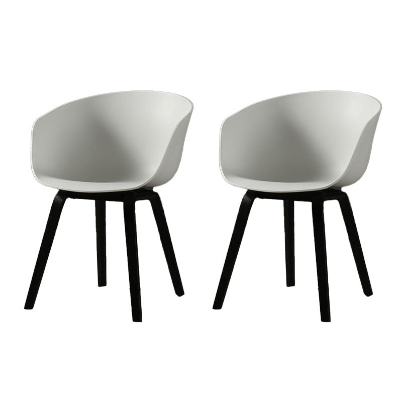 Contemporary Style Dining Chair Arm Side Chairs with Wooden Legs