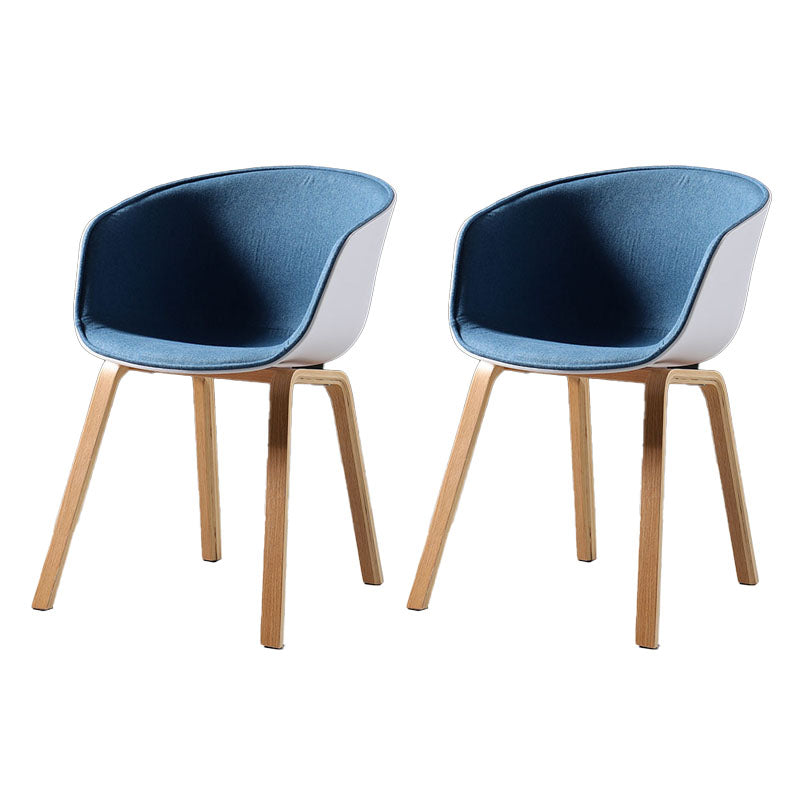 Contemporary Style Dining Chair Arm Side Chairs with Wooden Legs