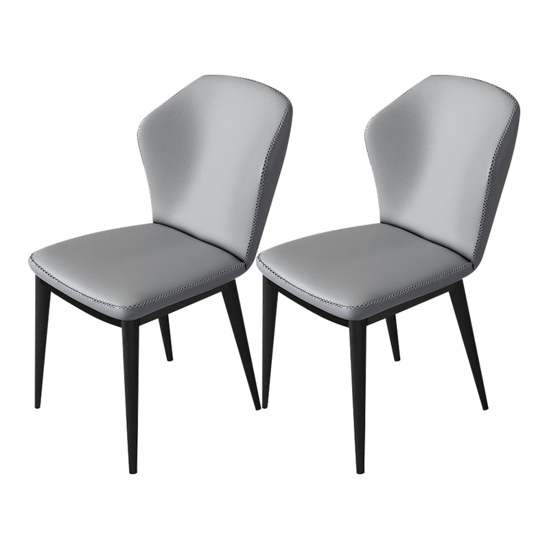 Nordic Glam Style Chair Kitchen Armless Wingback Chair with Metal Legs