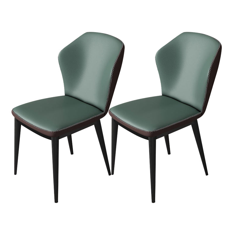 Nordic Glam Style Chair Kitchen Armless Wingback Chair with Metal Legs