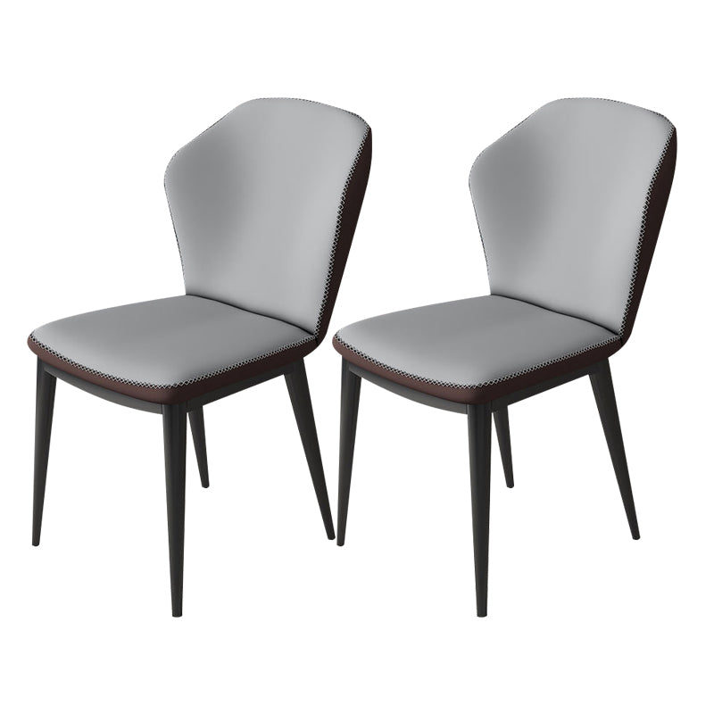 Nordic Glam Style Chair Kitchen Armless Wingback Chair with Metal Legs
