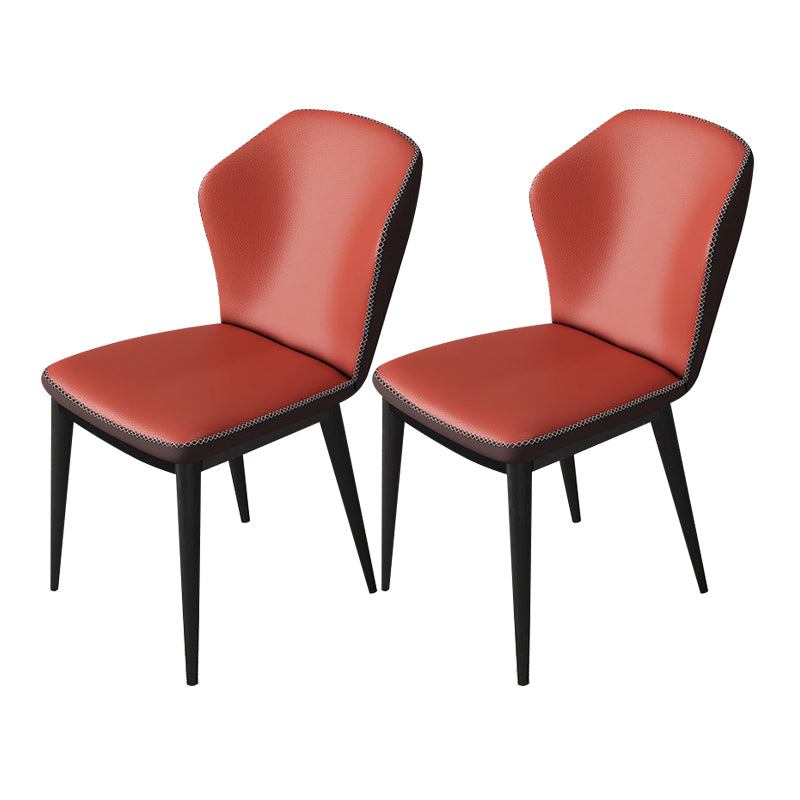 Nordic Glam Style Chair Kitchen Armless Wingback Chair with Metal Legs