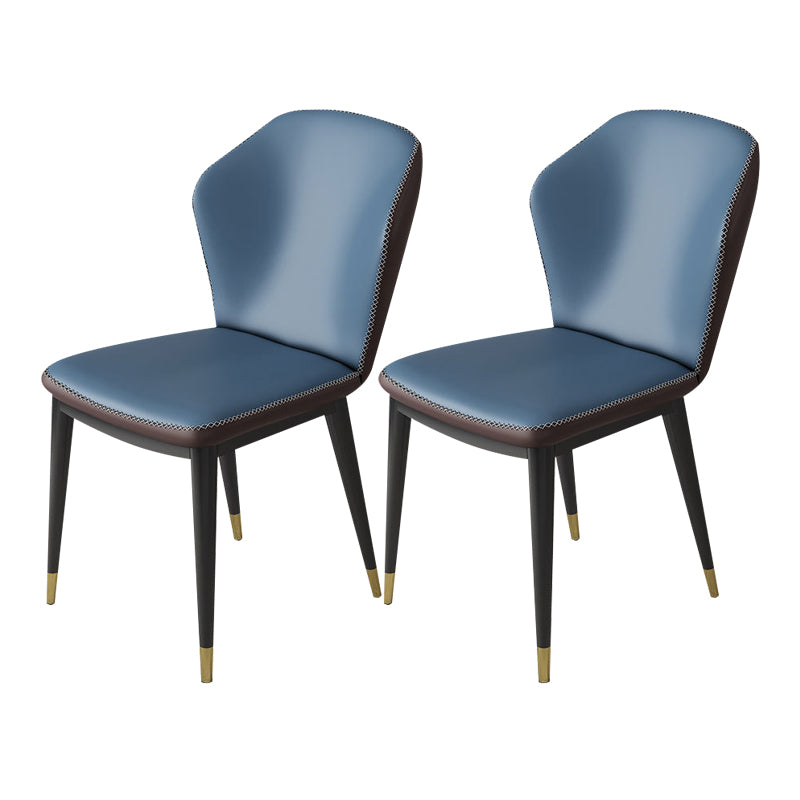 Nordic Glam Style Chair Kitchen Armless Wingback Chair with Metal Legs