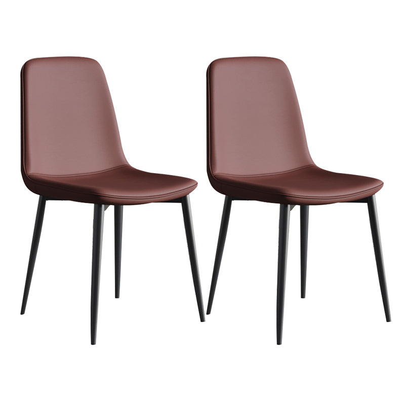 Contemporary Style Chair Kitchen Armless Chairs with Metal Legs