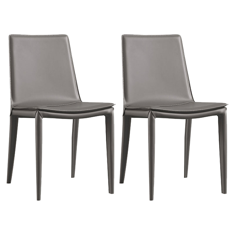 Contemporary Style Chair Kitchen Armless Chair with Metal Legs