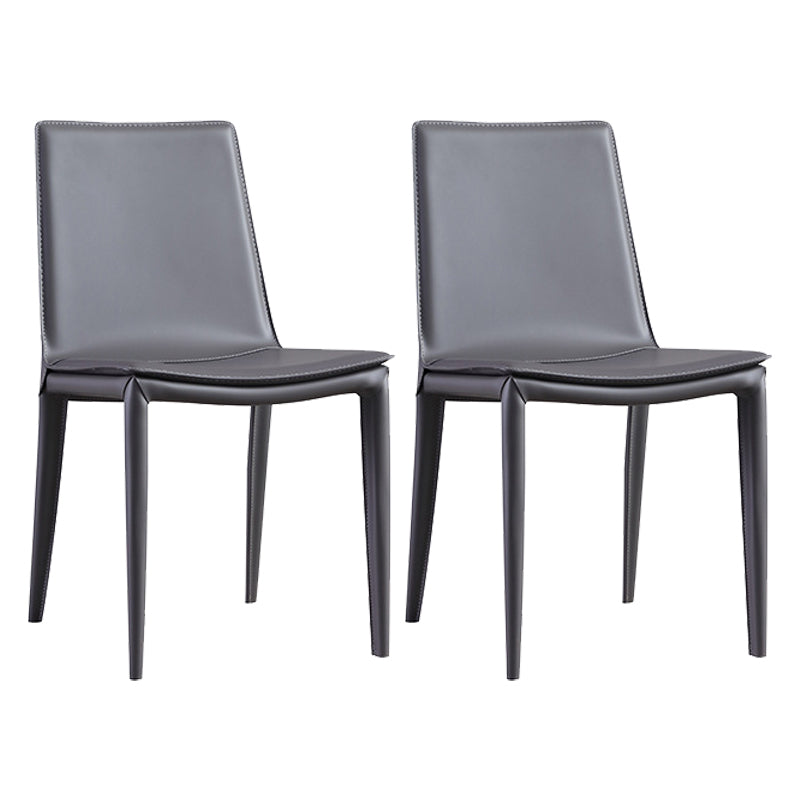 Contemporary Style Chair Kitchen Armless Chair with Metal Legs
