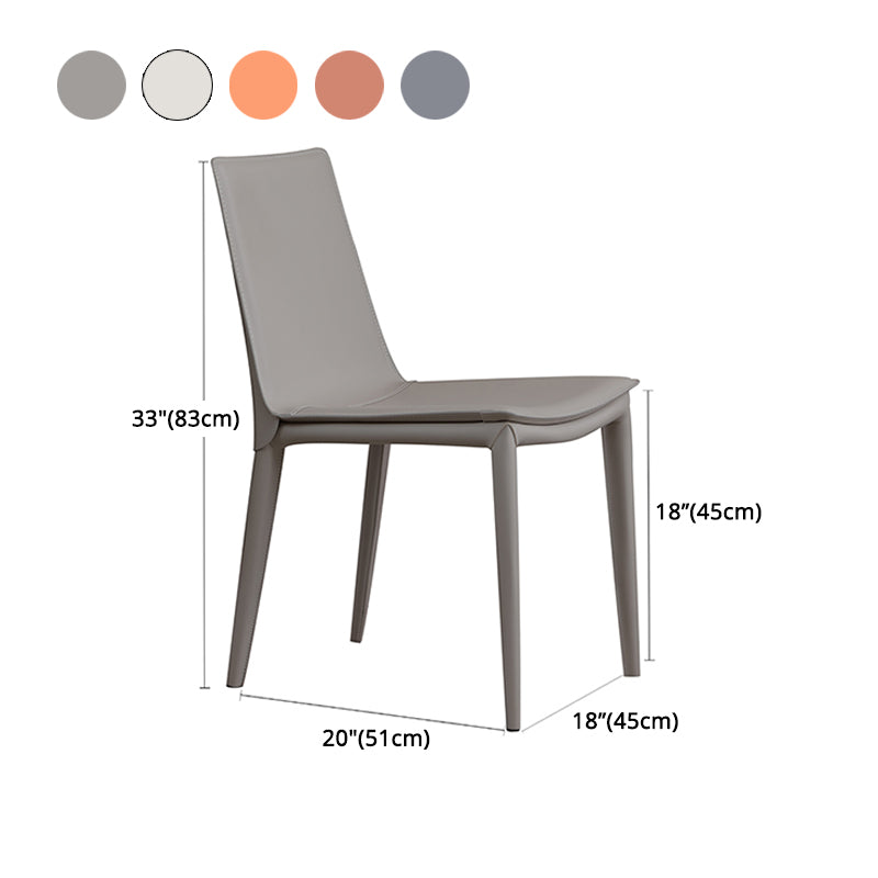 Contemporary Style Chair Kitchen Armless Chair with Metal Legs