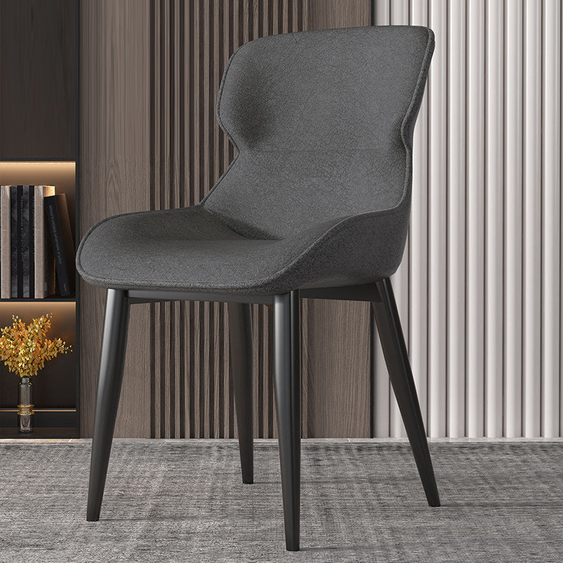 Contemporary Style Chair Kitchen Arm Side Chairs with Metal Legs