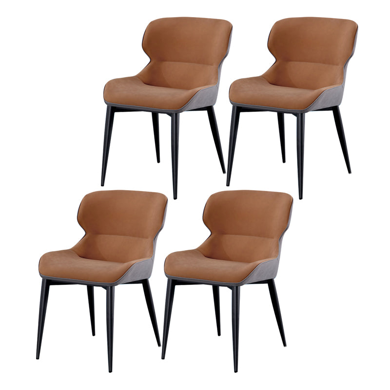 Contemporary Style Chair Kitchen Arm Side Chairs with Metal Legs