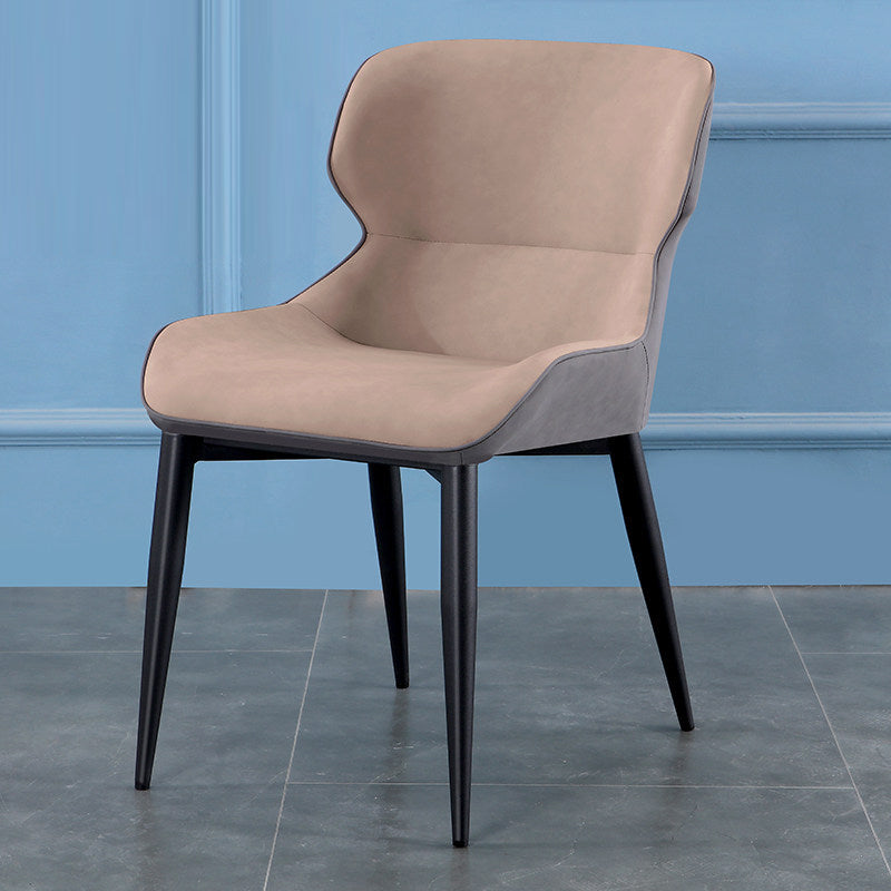 Contemporary Style Chair Kitchen Arm Side Chairs with Metal Legs