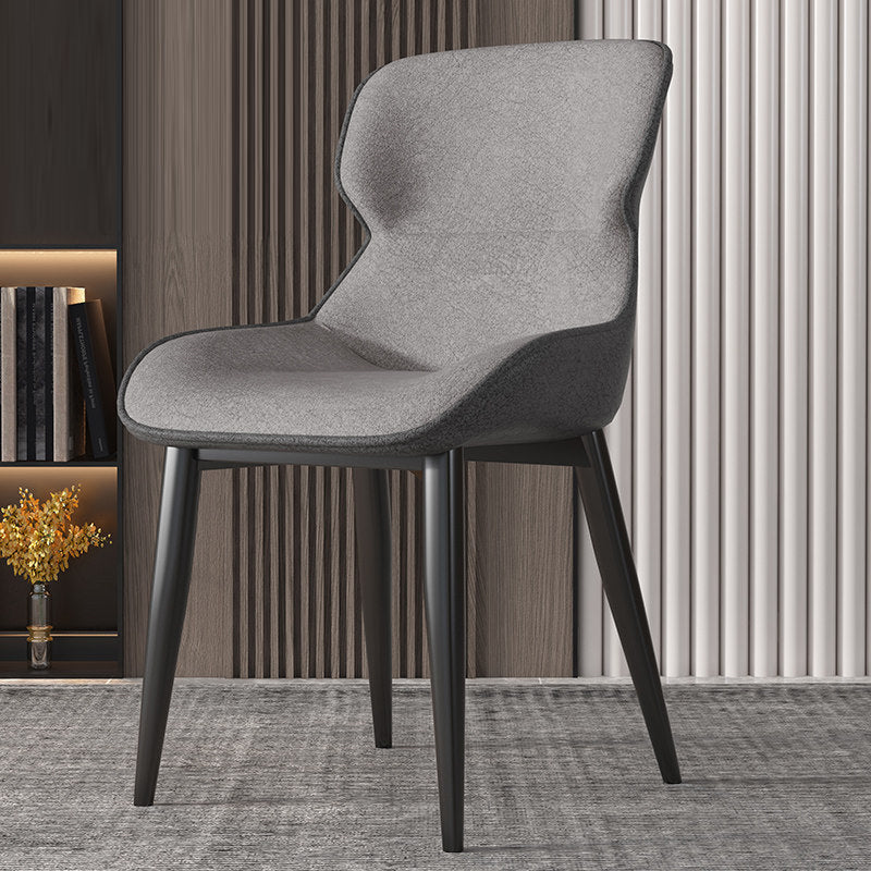 Contemporary Style Chair Kitchen Arm Side Chairs with Metal Legs