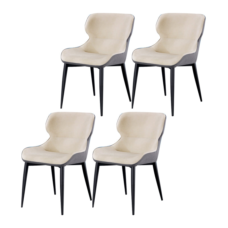 Contemporary Style Chair Kitchen Arm Side Chairs with Metal Legs