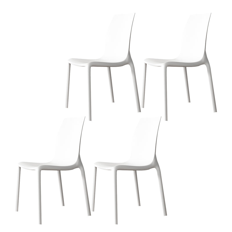 Nordic Style Plastic Dining Chairs Kitchen Armless Dining Chairs