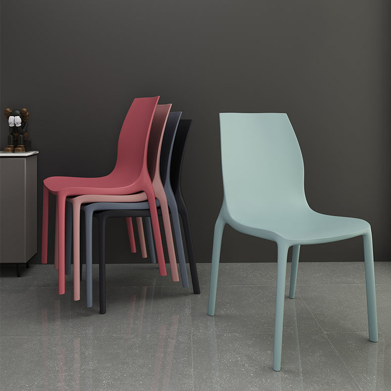 Nordic Style Plastic Dining Chairs Kitchen Armless Dining Chairs