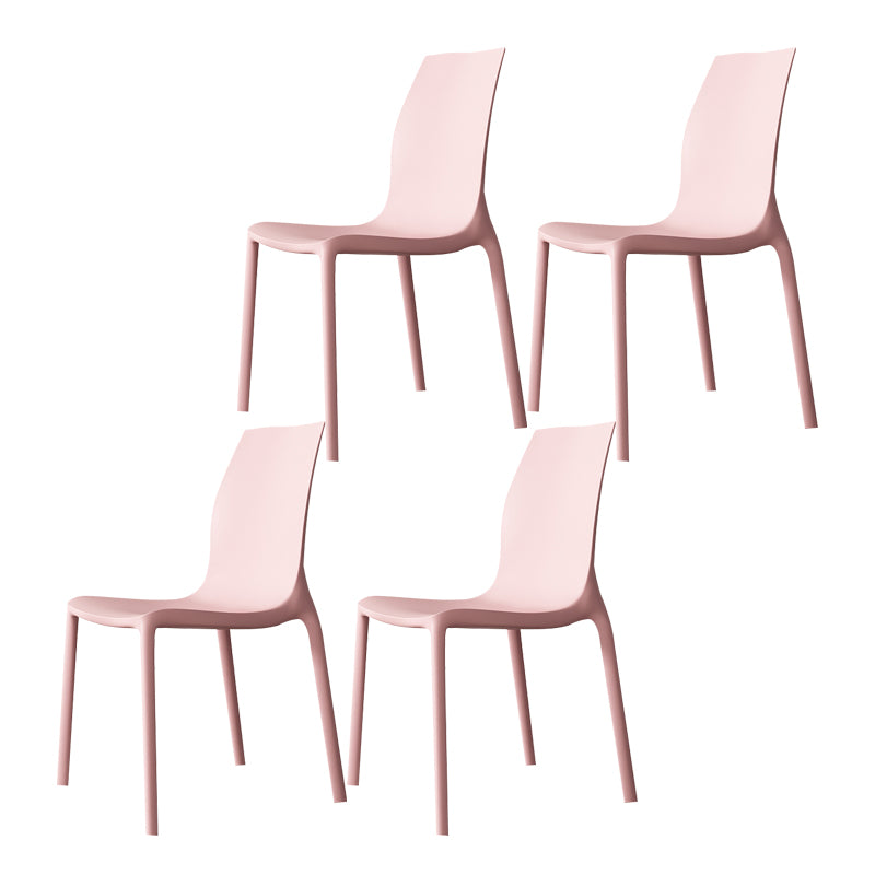 Nordic Style Plastic Dining Chairs Kitchen Armless Dining Chairs