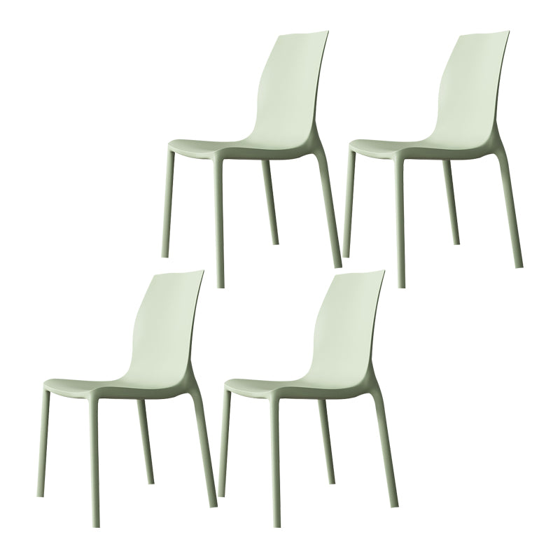 Nordic Style Plastic Dining Chairs Kitchen Armless Dining Chairs