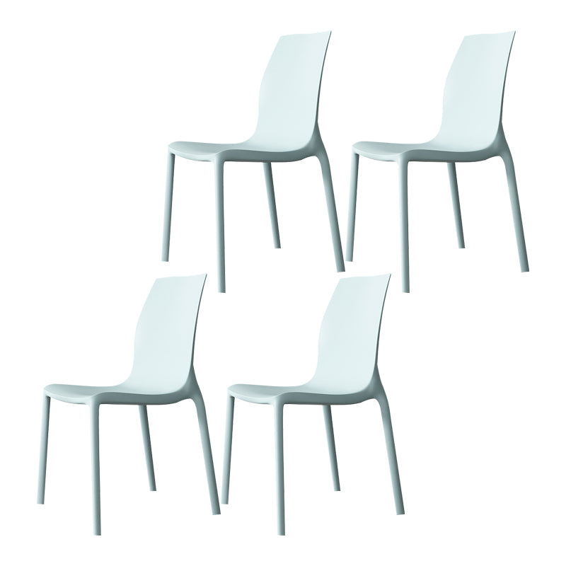 Nordic Style Plastic Dining Chairs Kitchen Armless Dining Chairs