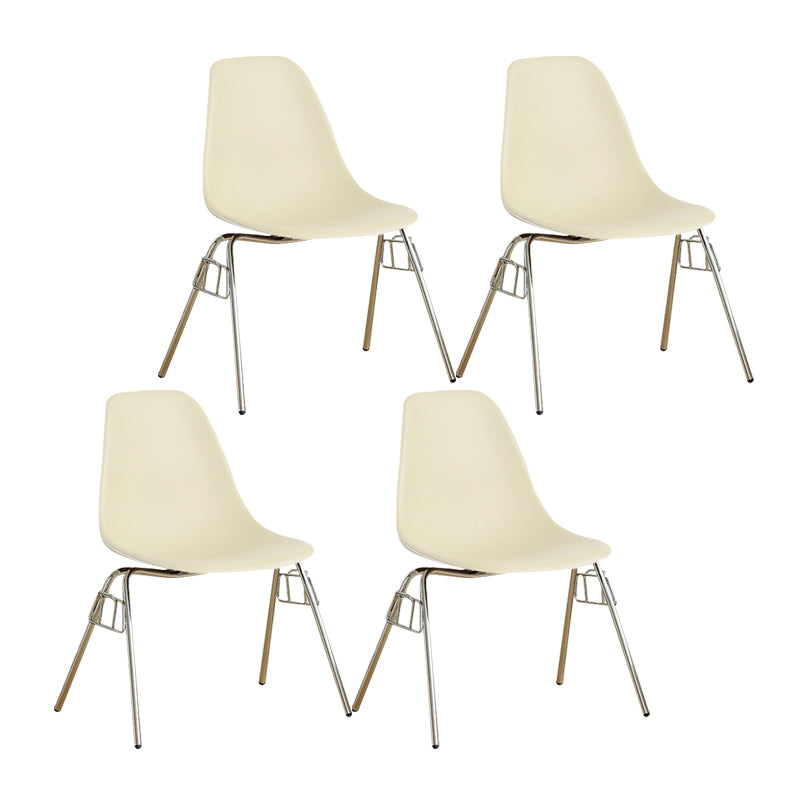 Modern Design Armless Solid Back Chair Plastic Stacking Side Chairs