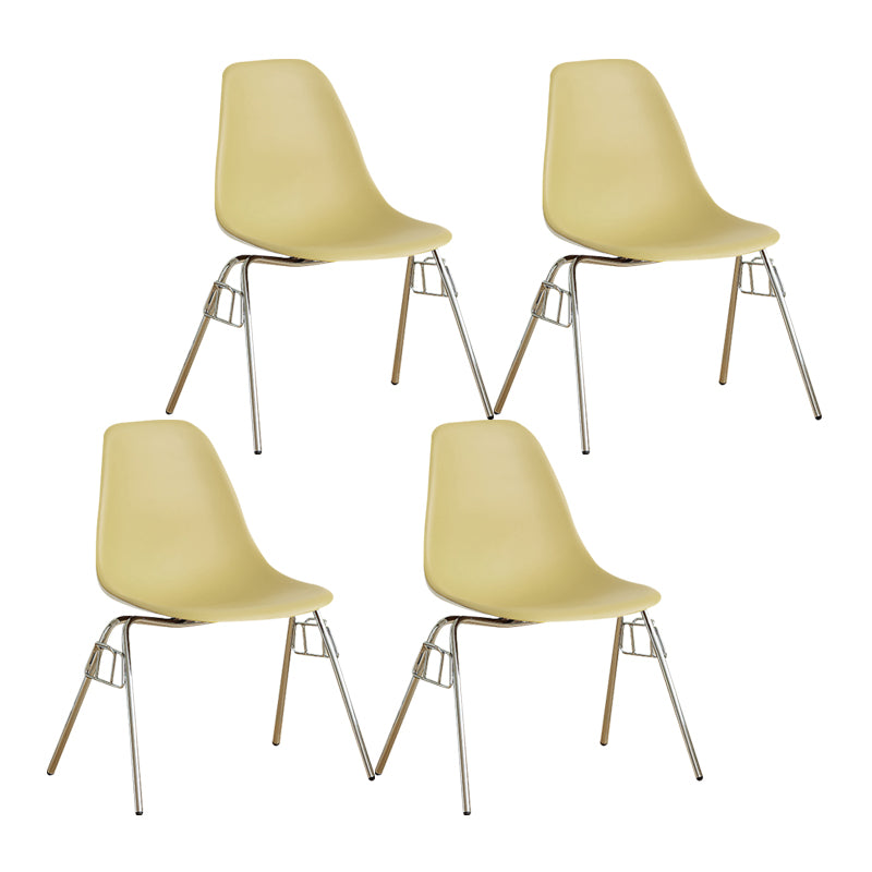 Modern Design Armless Solid Back Chair Plastic Stacking Side Chairs