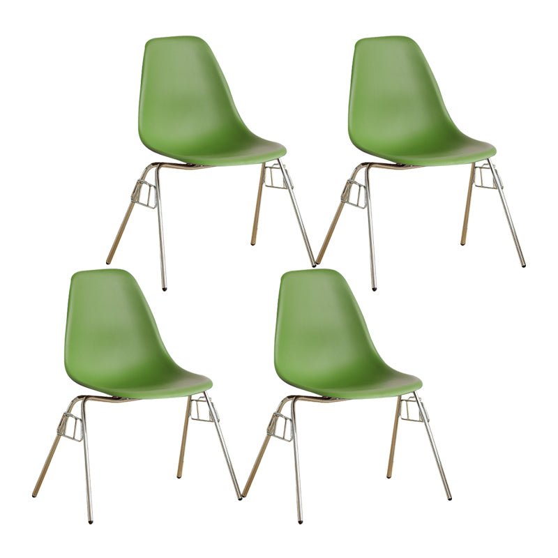 Modern Design Armless Solid Back Chair Plastic Stacking Side Chairs