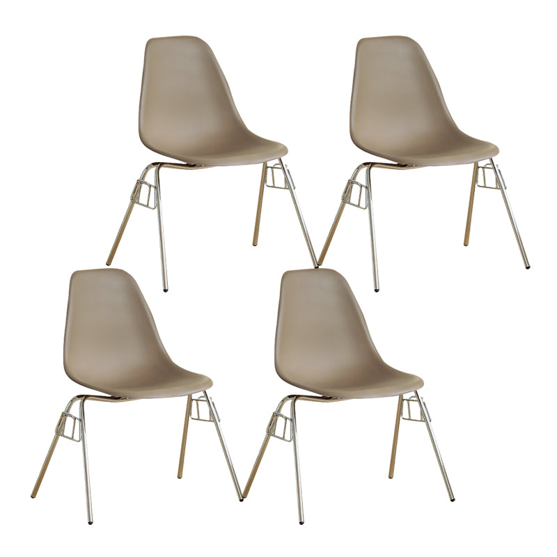 Modern Design Armless Solid Back Chair Plastic Stacking Side Chairs