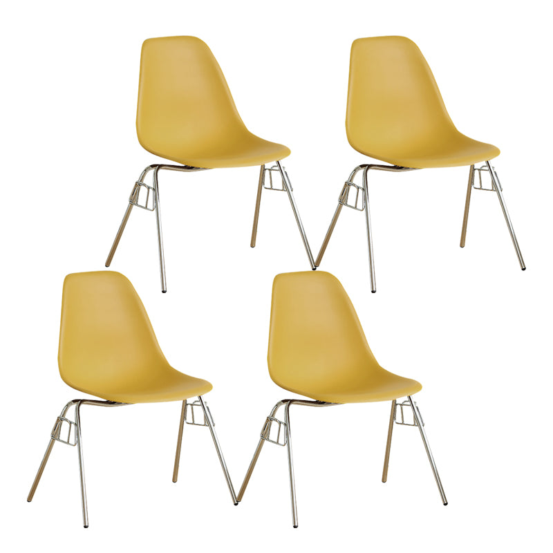 Modern Design Armless Solid Back Chair Plastic Stacking Side Chairs