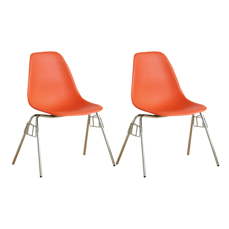 Modern Design Armless Solid Back Chair Plastic Stacking Side Chairs