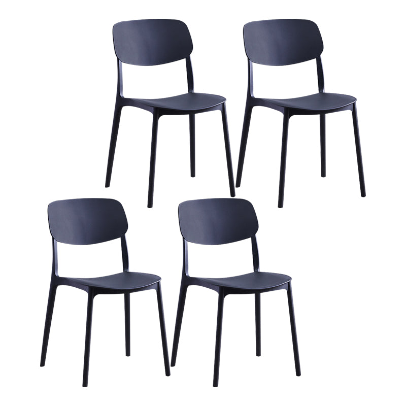 Nordic Glam Style Chairs Kitchen Armless Chair with Plastic Legs