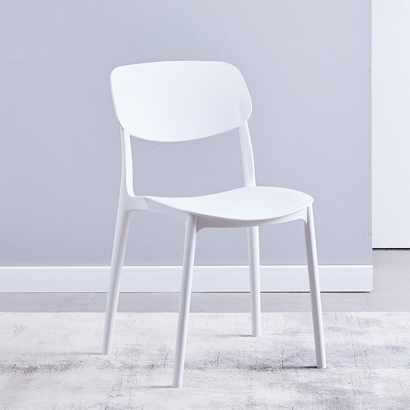 Nordic Glam Style Chairs Kitchen Armless Chair with Plastic Legs