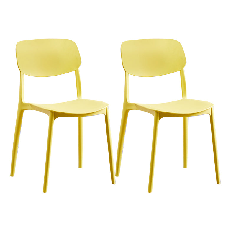 Nordic Glam Style Chairs Kitchen Armless Chair with Plastic Legs