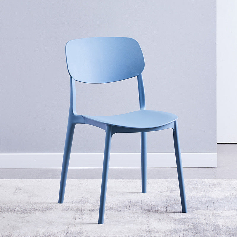 Nordic Glam Style Chairs Kitchen Armless Chair with Plastic Legs