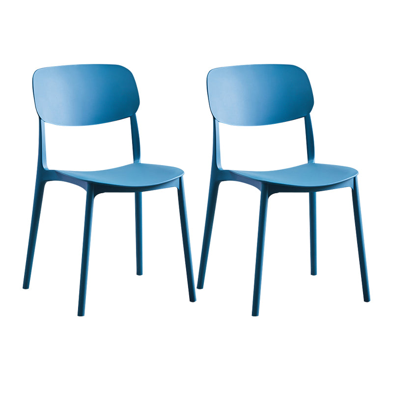 Nordic Glam Style Chairs Kitchen Armless Chair with Plastic Legs