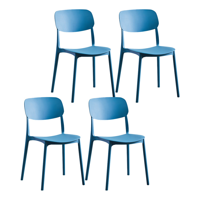 Nordic Glam Style Chairs Kitchen Armless Chair with Plastic Legs