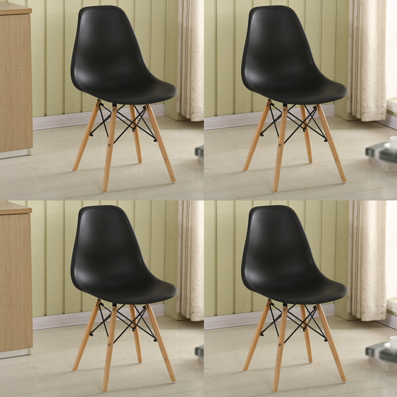 Wood Scandinavian Kitchen Dining Room Chair Solid Back Dining Side Chair
